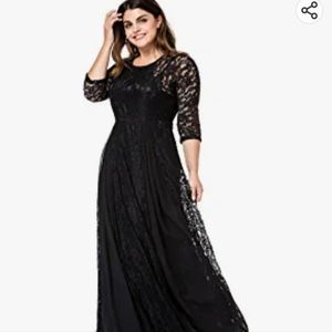 NWT Lace 3/4 Sleeve Evening Dress